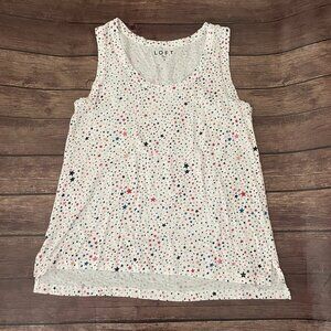 Women’s Loft Red White Blue Pink Black Star Tank Top Small